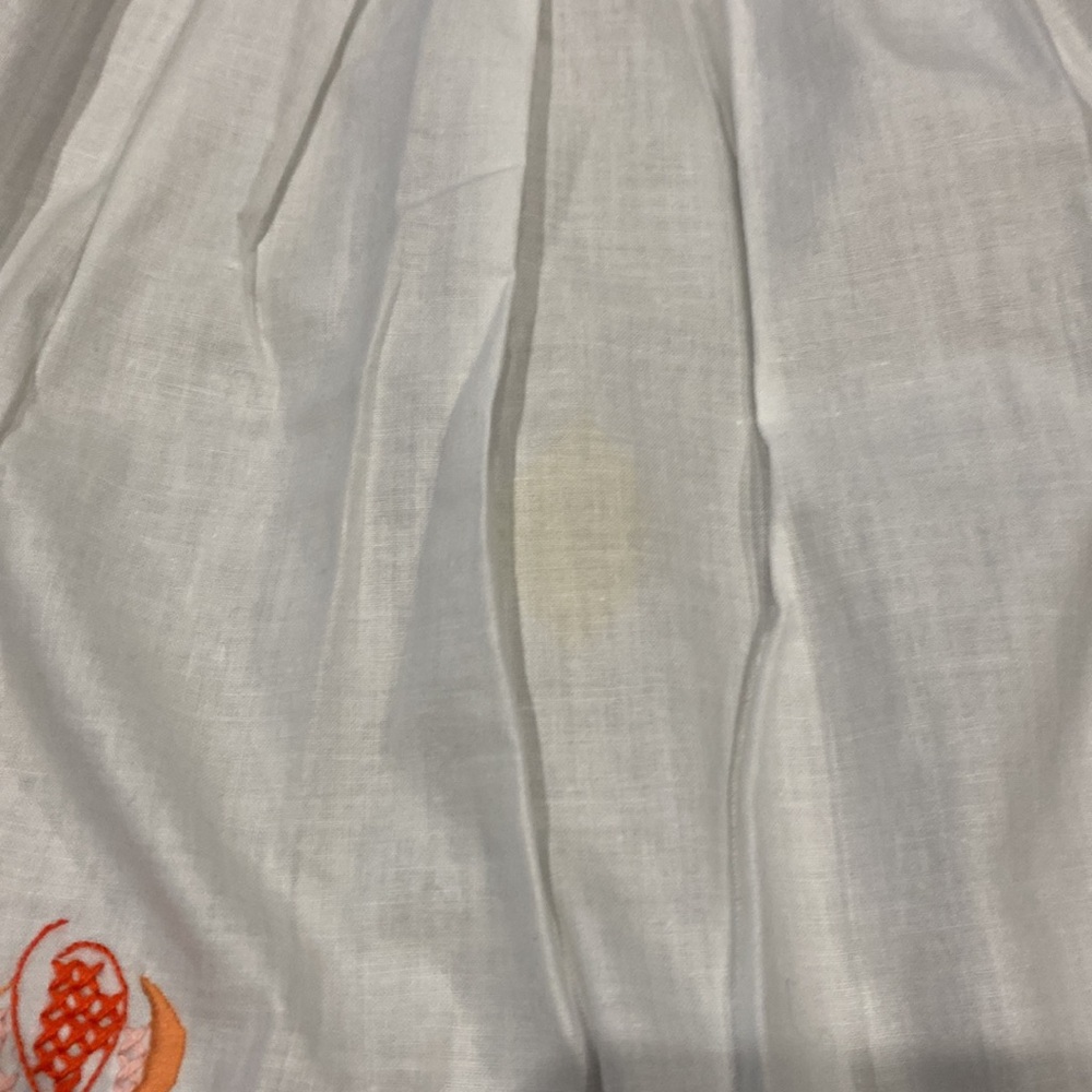 Vintage White Cotton Embroidered Half Apron! - Picture 6 of 8
